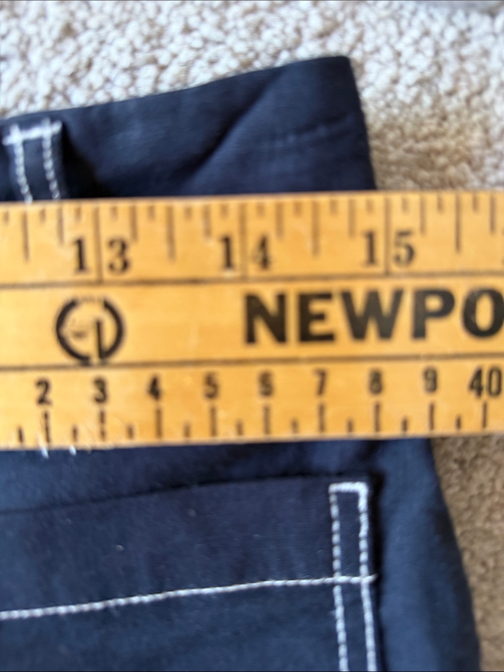 Nicole Miller Navy Contrast-Stitch Ankle Pants Size 6 - Picture 7 of 8
